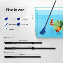 Heating aquarium cleaning tool set for algae removal moss removal algae scraper long handled brush fish tank glass cleaning fishing net