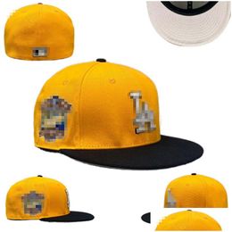 Ball Caps Design Fitted Hats Fashion Hip Hop Baseball Adt Flat Peak For Men Women Stitch Heart Hustle Flowers Cap Size 7-8 Drop Delive Dhhho