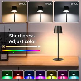 Table Lamps Dimming LED Lamp RGB Atmosphere Ambient Bedroom Restaurant Aluminum Wireless Study Lights USB Charging Desk