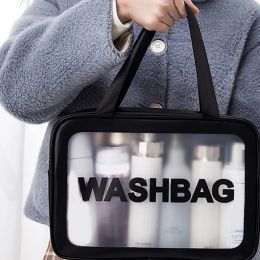 Bags PVC Portable Travel Wash Makeup Bag Women's Cosmetic Bag LargeCapacity Transparent Waterproof Storage Box Organiser
