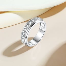 2024 Clusterringe für Männer S925 Silber High-End Pure Silber Herren Ring Designer Breiter Ringschmuck