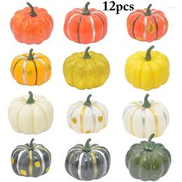 Decorative Flowers 12pcs Halloween Pumpkin Artificial Po Prop Foam Festival Party Table Garden Decor Ornament Craft