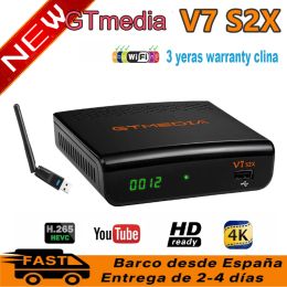 Receivers DVBS2 Satellite Receiver Gtmedia V7 S2X 1080P with USB WIFI free upgrade from gtmedia v7s HD fast delivery no app include