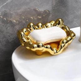 Dishes Quick Drain White/Golden/Silver Colour Soap Dish Washbasin Countertop Storage Tray Washroom Accessories