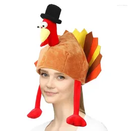 Berets Thanksgiving Turkey Hats Cute For Role Play Costume Accessory Christmas Birthday Party Cosplay