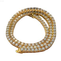 Großhandel vereiste Silber 925 Labor Wachsen freies Feuer Moissanit Diamonds Clustered Tenniskette Halskette