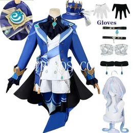 Anime Costumes Focrs Furina Cosplay Come Focrs Clothing Dress Wig Hat Cute Set Furina Dress Hat Clothing Halloween Comic Exhibition Y240422