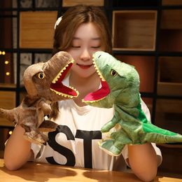 1 pc Dinosaur Plush Hand Puppets Lifelike Triceratop Tyrannosaurus Rex Hand Puppets for Kids Adults Muppets 240422