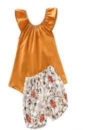 Abiti per bambini nuovi bambini set da due pezzi Shirt Sleeveless Flower Short Girl Summer Lolita Summer Clothing Sets4723968