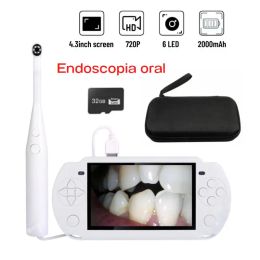 Brackets 4.3 Inch IPS Screen Handheld HD Intraoral Endoscope Skin Detector Visual Intraoral Inspection Endoscope Camera for END And Pets