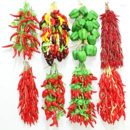 Decorative Flowers Festive Party Supplies Artificial Decorations Simulation Vegetables Plastic Long Chilli String Pography Props Model