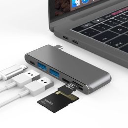 Hubs USB Type C Hub USB C to USB 3.0 PD TF/SD Card Adapter USB3.0 OTG Aluminium Shell TF SD Slot For MacBook Pro Computer Assesories