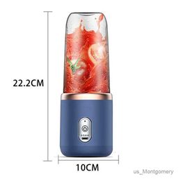 Juicers 400ml Portable Electric Wireless Juicer With 6 Blades Juicer Fruit Drink Cup Smoothie Blender Ice Crush for Outdoor Camping