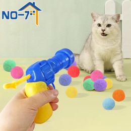 Toys Cat Toy Funny Cat Plush Ball Launcher Interactive Teaser Training Dog Toy Creative Kittens Puppy Games Toys Pets Accessories