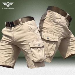 Men's Shorts Summer Cargo Men Outdoor Multi-pocket Wear-resistant Tactical Short Pants Male Khaki Breathable Casual Straight