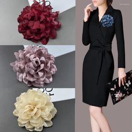 Brooches Handmade Large Flower Brooch Gifts Fabric Multi-layer Suit Sweater Coat Jewellery Accessories Lapel Pins Party
