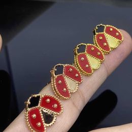 Designer Charm van Ladybug Ohrringe und Frauen komplette Set von Accessoires aus Roségold -Fotoalben Juwely