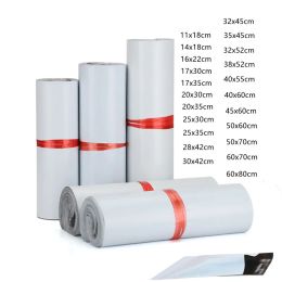 Bags 30/50pcs/Lot White Courier Bag Express Envelope Storage Bags Mailing Bags Self Adhesive Seal PE Plastic Pouch Packaging 24 Sizes