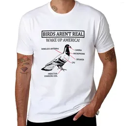 Men's Polos Birds Aren't Real Wake Up America T-Shirt Hippie Clothes Funnys Quick-drying Oversizeds Mens Cotton T Shirts
