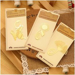 Bookmark Wholesale Metal Vintage Butterfly Flowers Feather Paper Clip For Book Mark Notes 8 Types Available Drop Delivery Office Schoo Dh8L0