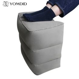 Pillow 3 Layers Inflatable Pillow Travel Foot Rest Pillows Aeroplane Train Car Rest Cushion Storage Bag&Dust Cover Inflatable Pillow