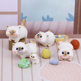 Blind box Kawaii Azuki Blind Box Bean Curd Small Siam Daily Fashion Play Cute Dog Mystery Box Hand Action Doll Cat Ornaments Children Gift Y240422