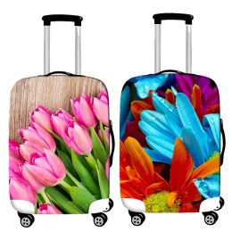 Accessories 3D Bright Flowers Luggage Protctive Cover1932 Inch Luggage Cover Travel Accessories Thick Stretch Cloth Suitcase Protctive Case