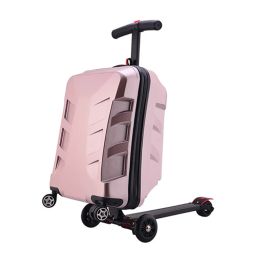 Carry-Ons Fashion Originality Skateboard Luggage Bag Men Women Riding Suitcase On Wheels Scooter Carry on Travel Luggage Trolley Valise