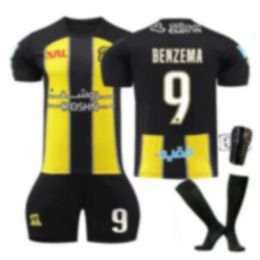 Soccer Sets/tracksuits Tracksuits 2324 Jeddah United Jersey 9 Benzema Set Adult Children's Sportswear