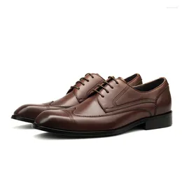 Dress Shoes Large Size EUR45 Black / Deep Brown Oxfords Social Mens Business Genuine Leather Wedding