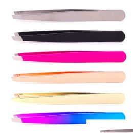 Eyebrow Tools Stencils High Quality Stainless Steel Tip Tweezers Face Hair Removal Clip Brow Trimmer Makeup In Stockl Drop Delivery He Ottbb