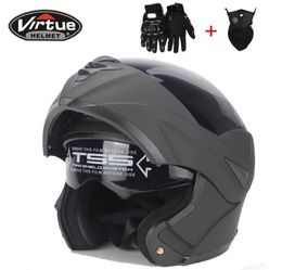 fashion double lens flip up motorcycle helmet motocross full face fit for men women5356562