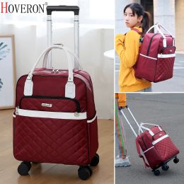 Bags 2020 Women Trolley Luggage Rolling Suitcase Travel Hand Tie Rod backpack Casual Rolling Case Travel Bag Wheels Luggage Suitcase