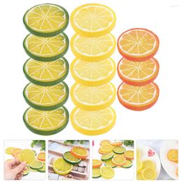 Party Decoration 13 Pcs Imitation Slice Simulation Fruit Model Fake Lime Pvc Lemons Slices Blocks