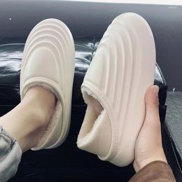 Slippers Winter Cotton Couple Indoor Outdoor Wear Soft Thick Cover Heel Waterproof Warm Cute Light EVA Home Plush Shoes