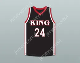 CUSTOM ANY Name Number Mens Youth/Kids KAWHI LEONARD 24 MARTIN LUTHER KING HIGH SCHOOL WOLVES BLACK BASKETBALL JERSEY 5 TOP Stitched S-6XL