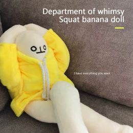 Sculptures New 18/65cm Kawaii Doll Yellow Banana Man Plush Toy Korea Popular Anime Appease Dolls Home Decor Birthday Gifts For Children