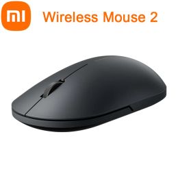 Mice Original Xiaomi Wireless Mouse 2 Aluminium Alloy Roller 1000DPI 2.4G Optoelectronic Link Minimalist Design Comfortable And Quiet