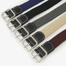 Waist Chain Belts 2023 New High Quality Fashionable Elastic Canvas Belts Unisex Knitted Buckle Adjustable waisted Belts for Jeans Dress Stduents Y240422