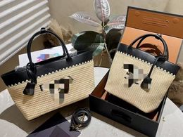 New straw basket Tote bag Delicate mini Tote bag temperament everything shoulder bag 21*24