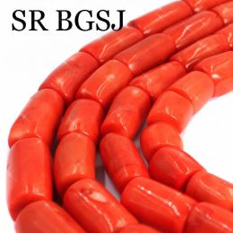 Beads 1315x1820mm Wholesale Genuine Freeform Column Natural Orange Coral Jewelry Making Beads Strand 15inch