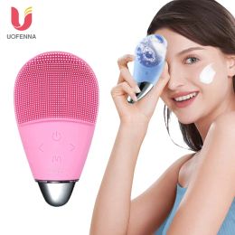 Scrubbers Facial Cleansing Brush Waterproof Silicone Electric Face Cleanser Vibrating Massage Deep Pore Cleansing Skin Care Washable