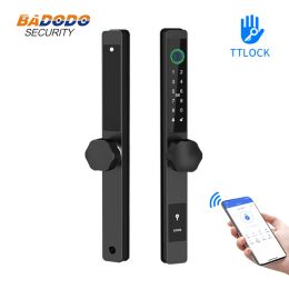 Control TTLock APP Waterproof Smart Fingerprint Password Lock For Push Pull Sliding Frame Glass Door 2585 3085 4085 5085 Mortise