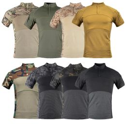 Footwear Military Tactical Shirt Short Sleeve Camouflage Army T Shirt Men's Quick Dry Multicam Black Camo Outdoor Hiking Hunting Shirts