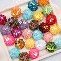 Beads Cordial Design 100Pcs 16*16MM DIY Beads Making/Round Shape/Hand Made/Sequin Effect/Acrylic Bead/Jewelry Findings & Components
