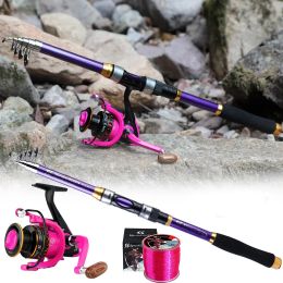 Accessories Sougayilang 1.8m 2.1m 3m Spinning Fishing Rod and Reel Combo Telescopic Rod and 5.2:1/5.0:1 Gear Ratio Spinning Fishing Reel Set