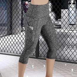 Women's Pants Capris 2024 womens fashionable sports leggings with pockets waist push ups womens pants gym legs womens exercise pants Y240422