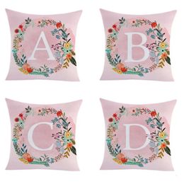Poduszka litera po stronie Pojedyncza angielska alfabet poliestrowa poduszka do sofy dekoracje domowe kwiat poduszki obudowa