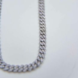 Luxury Hip Hop Chain Sterling Silver 8mm One Row Diamond Ice Miami Moissanite Chain Cuban