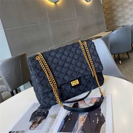 Tote bag high definition Xiaoxiangfeng Lingge Cloud Chain Real Leather Mouth Cover Large Capacity Womens Single Diagonal Straddle